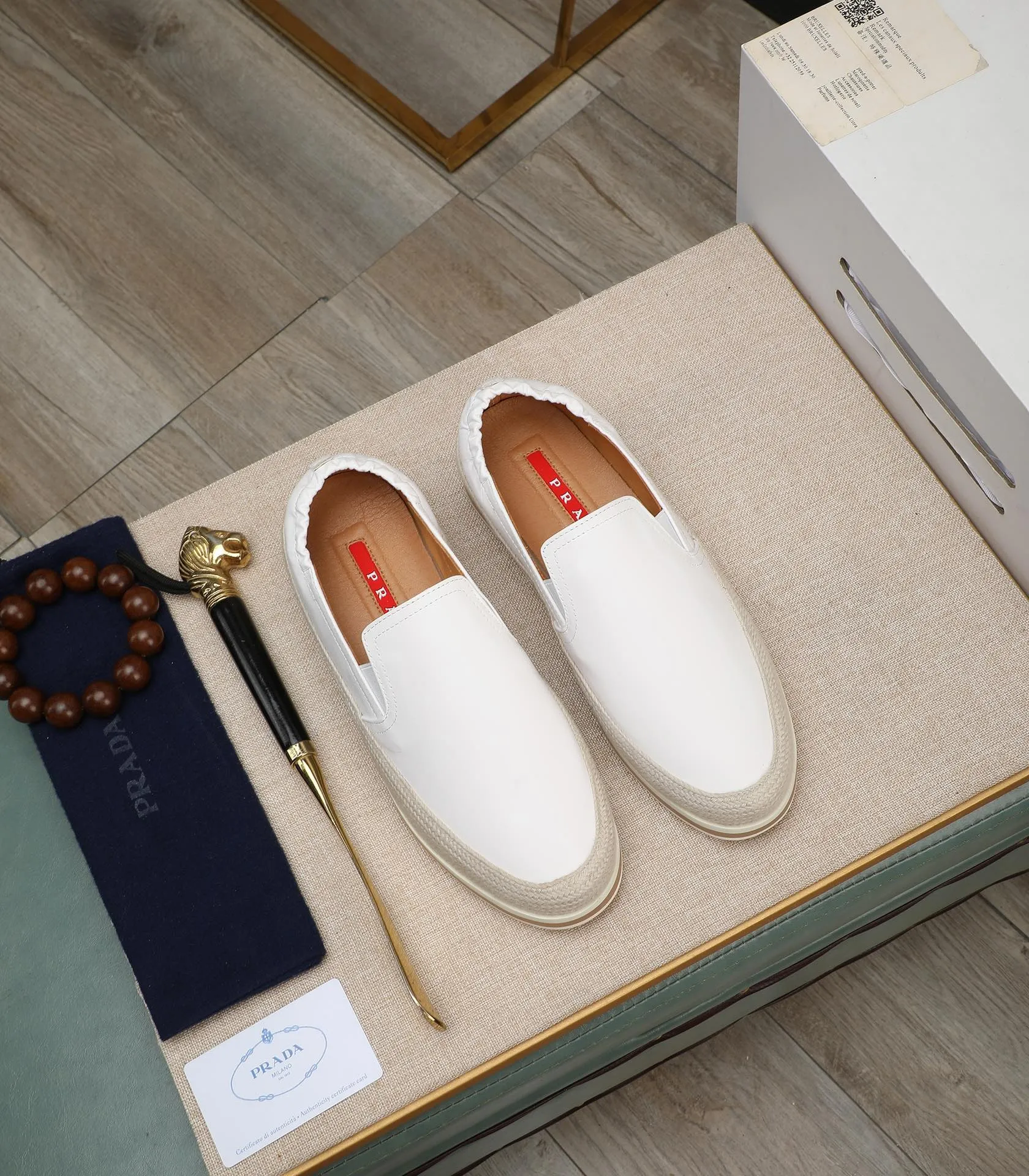 Men's men's shoes 💰460 high-end version. PRADA (Prada) men's casual style, compare the quality at the counter 🧚🏿♂️Imported cowhide fabric 🐎Water-dyed comfortable and soft cowhide lining for feet 🐂Genuine leather outsole with label 🎉 Size 38-44. Can be customized for 45💥🏆